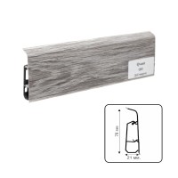 Плинтус ПВХ Qvant Q02 Дуб мирум (76мм*21мм*2200мм)