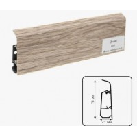 Плинтус ПВХ Qvant Q15 Ясень серебристый (76мм*21мм*2200мм), 