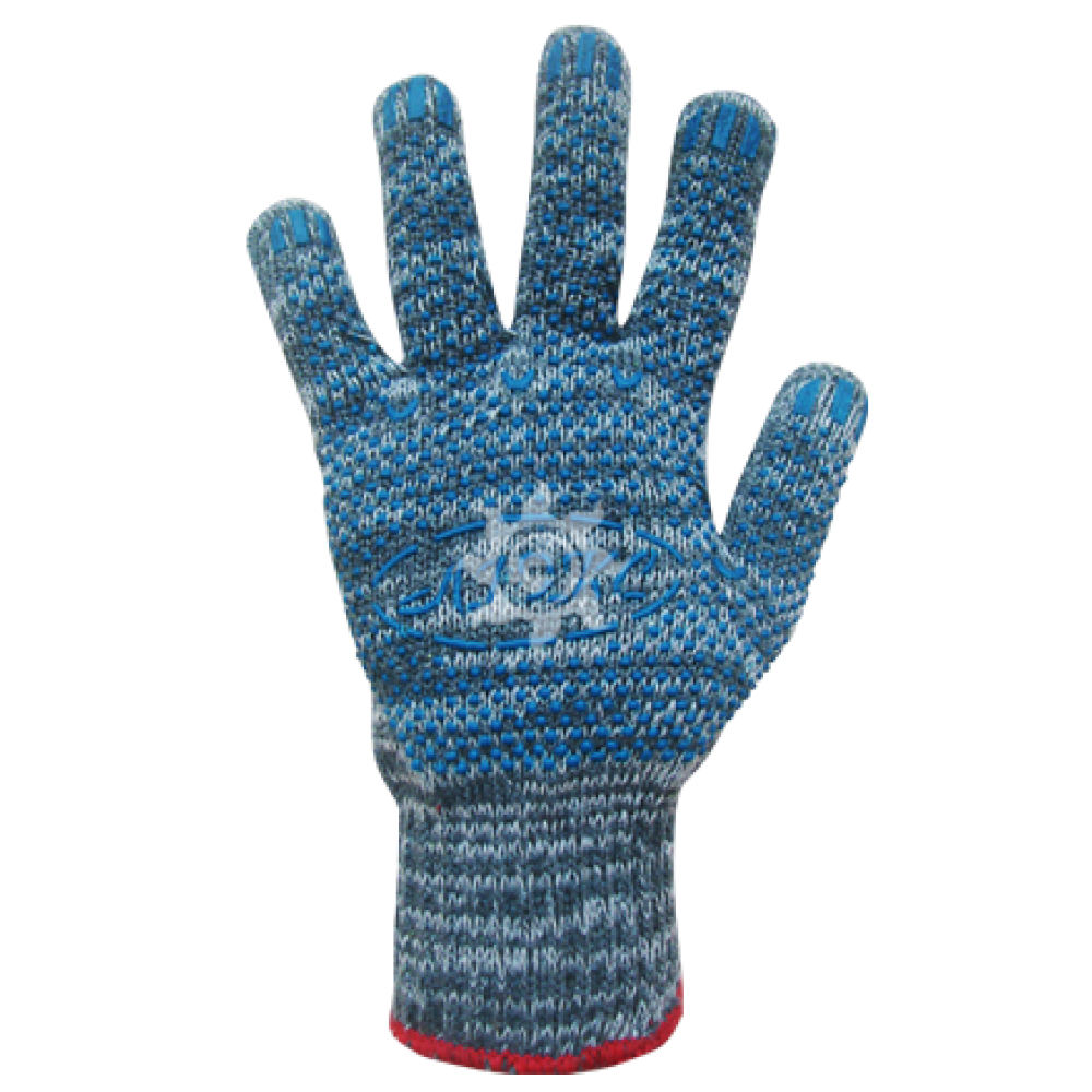 Перчатки трикотажные с ПВХ точкой  двойные серые Зима XL 10кл. ПЗ 2/10/XL