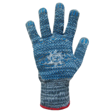 Перчатки трикотажные с ПВХ точкой  двойные серые Зима XL 10кл. ПЗ 2/10/XL