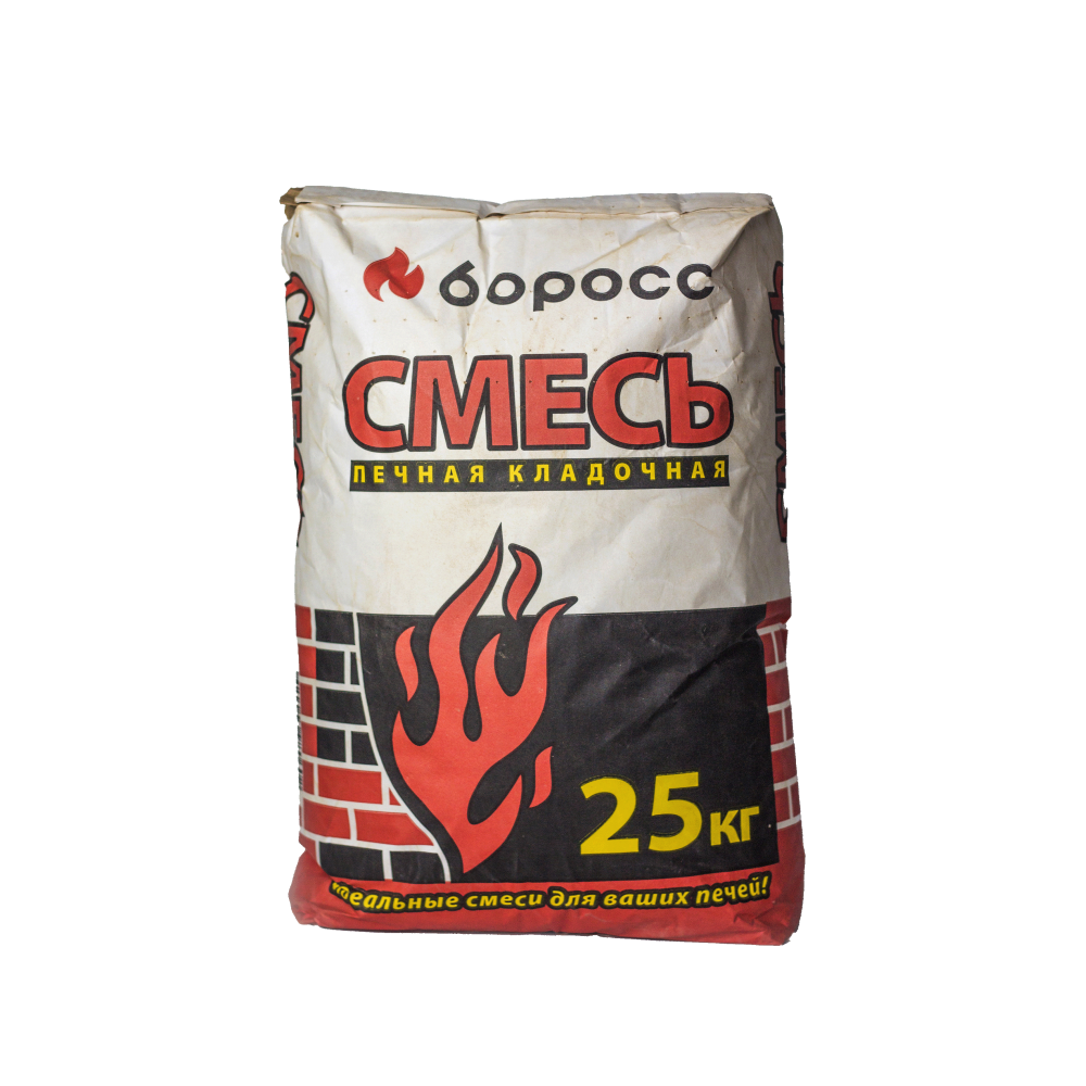 Раствор кладочный огнеупорный печной БоРосс 850 °C красный мешок 25 кг