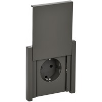 Розетка 1-я  с/з с крышкой 16А IP44 FP319 серый FORTE&PIANO