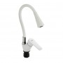 Смеситель для кухни BRIMIX с гибким изливом из АБС пластика белый 5907  Смеситель для кухни BRIMIX с гибким изливом из АБС пластика белый 5907