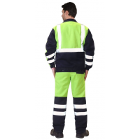 Костюм Сириус-Магистраль-Люкс куртка/брюки неоновый с синим СОП р.48-50 170-176