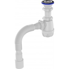 Сифон для мойки бутылочный 1 1/2 х 40 с нерж. чашкой Aquant B0115-30-MR
