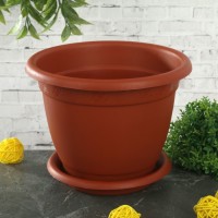 Кашпо Борнео 1,5л с подставкой терракотовый InGreen