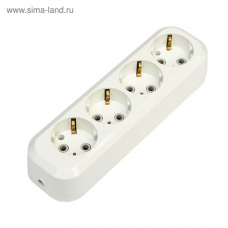 Колодка розеточная 4 гнезда 2П+3 16А 250В белая TDM