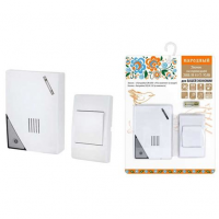 Звонок беспроводной на батарейках "народный" ЗББ-Н-11/2-32М (32 мелодии, кнопка IP30, 2х1,5В АА