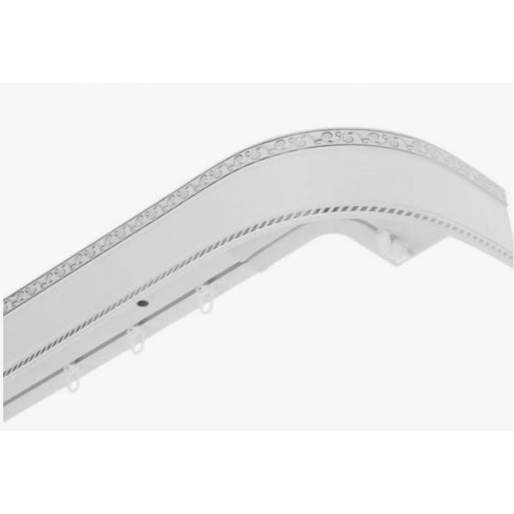 Карниз потолочный 3-рядный Есенин серебро 200см 7см 