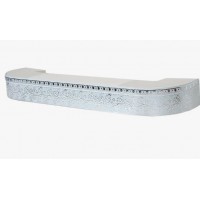 Карниз потолочный 2-рядный Кружево серебро белый 300см 7см