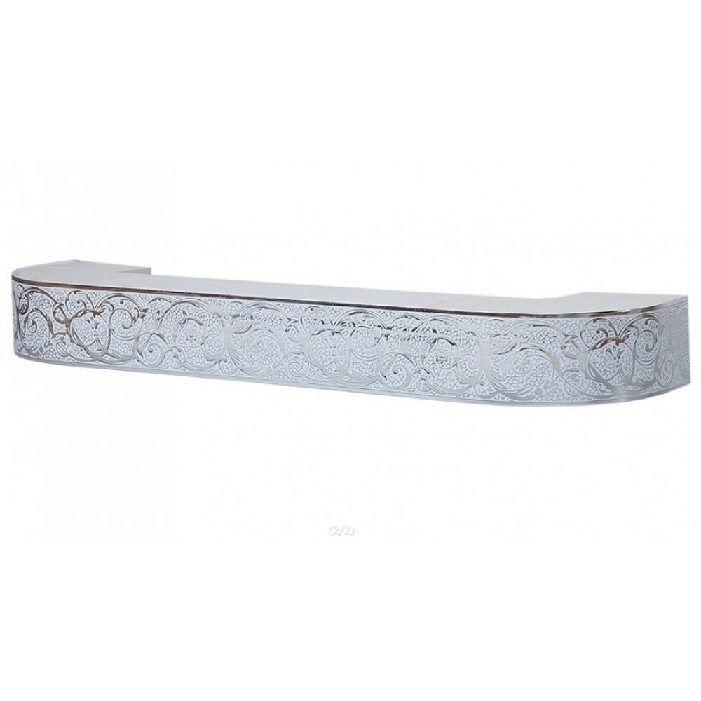 Карниз потолочный 2-рядный Вензель серебро белый 200см 7см Карниз потолочный 2-рядный Вензель серебро белый 200см 7см