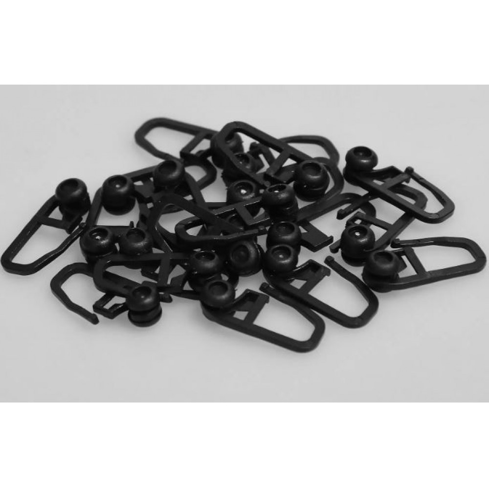 Крючок для штор роликовый ЧЁРНЫЙ (упак 20шт) ХХХ