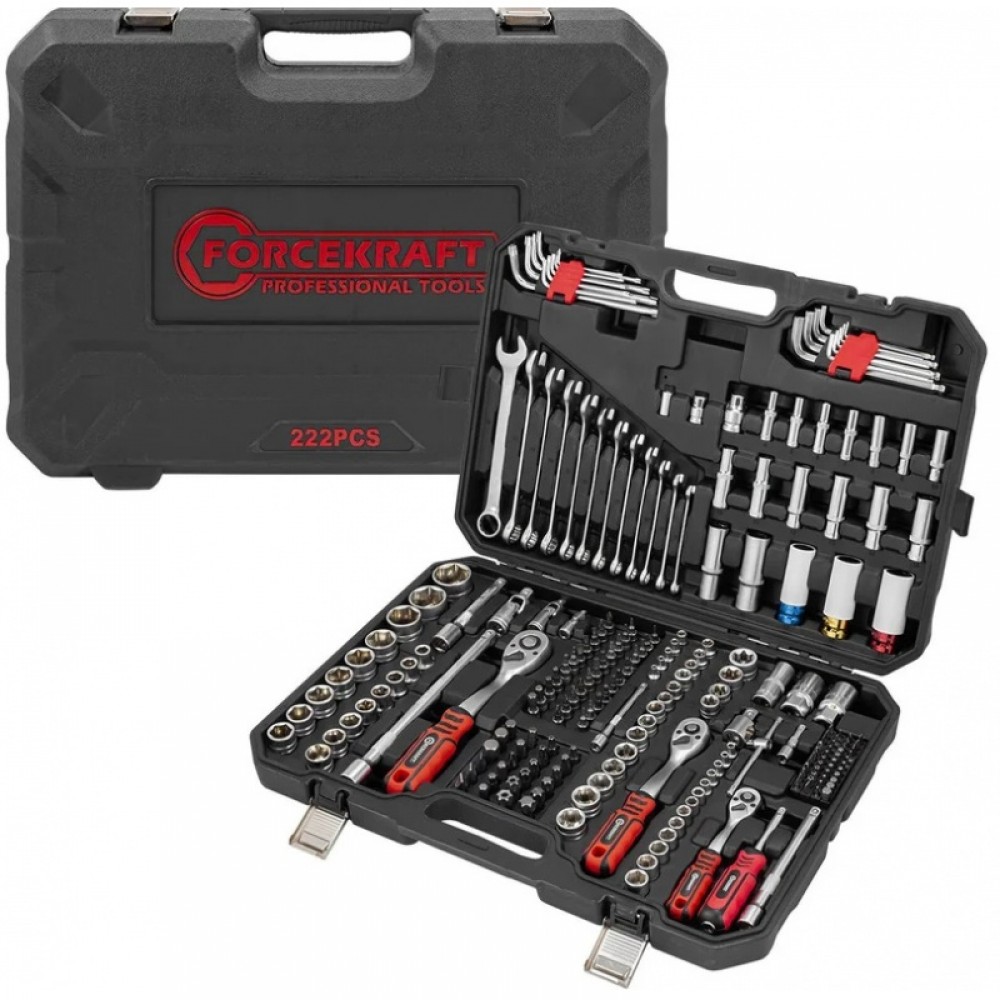 Набор инструментов - 222пр.1/4",1/2", 3/8" FK-42222-5 64513