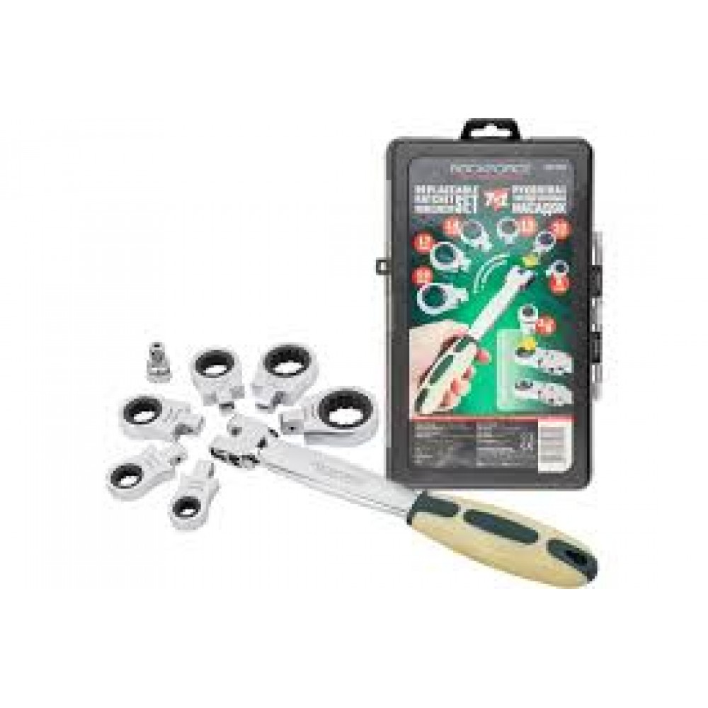 Рукоятка для трещоточных насадок в комплекте с насадками 3/8" F-T51215 60267 Рукоятка для трещоточных насадок в комплекте с насадками 3/8" F-T51215 60267