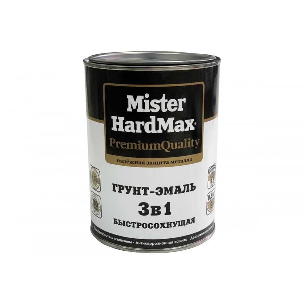 Грунт-эмаль по ржавчине быстросохнущ. Mr.Hardmax 3в1 черная 0,9кг