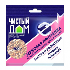 Приманка Чистый Дом зерновая для уничтожения крыс и мышей 200г 03-028