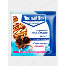 Приманка Чистый Дом зерновая для уничтожения крыс и мышей 200г Приманка Чистый Дом зерновая для уничтожения крыс и мышей 200г