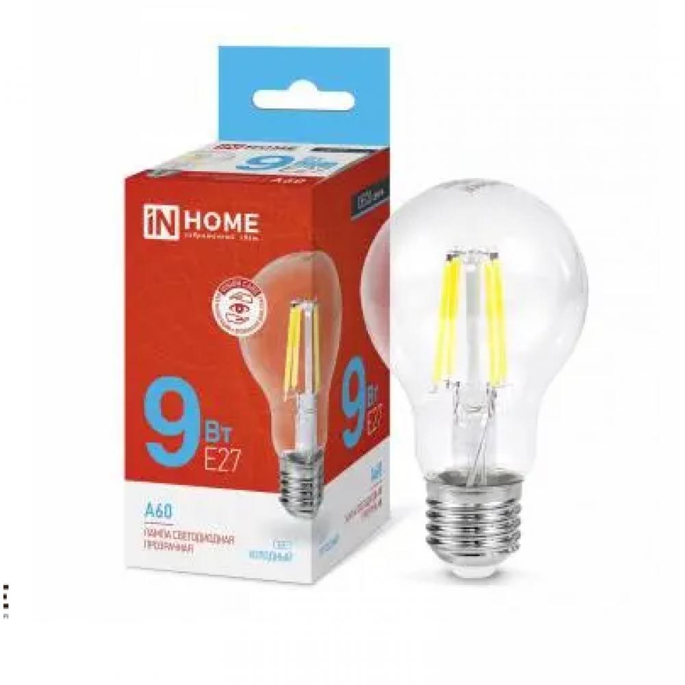 Лампа светодиодная LED  9 Вт, 220В, E27, 6500К DECO