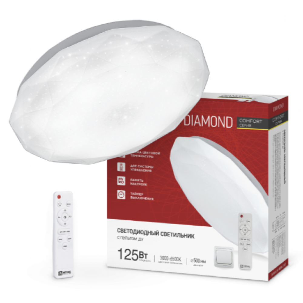 Светильник светодиодный COMFORT DIAMOND 125Вт 230В 3000-6500K 10000Лм 500x105мм
