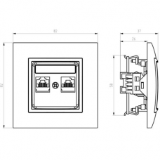 Розетка (корпус)  GPK-2U/p/33 2143 компьютерная двойная, без рамки