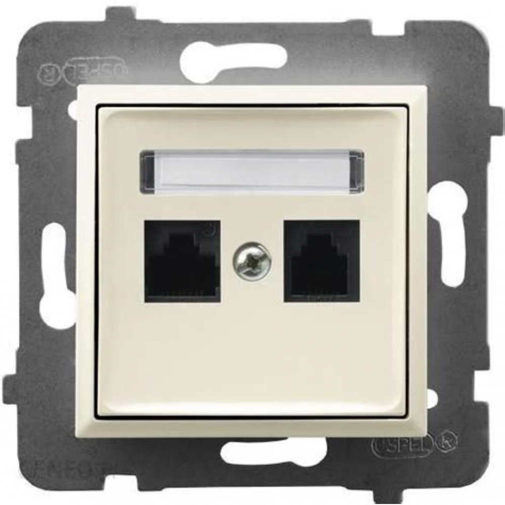 Розетка (корпус)  GPK-2U/p/70 2143 компьютерная двойная, без рамки