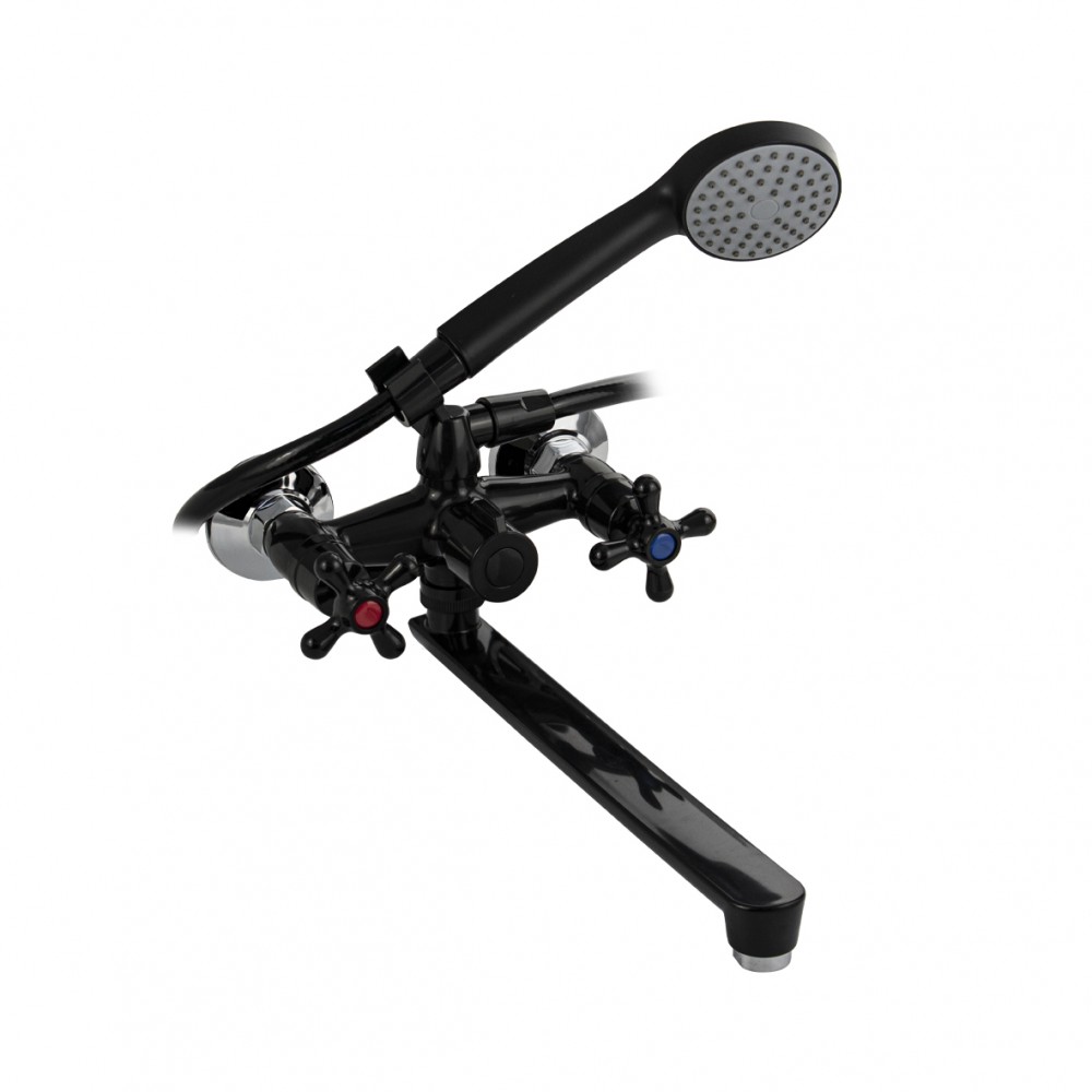 Смеситель для ванны BRIMIX с длинным изливом из АБС пластика черный 4413 