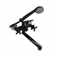 Смеситель для ванны BRIMIX АБС длинный излив маховик черный (4413)