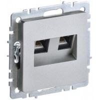 Розетка 2-я RJ45 РК10-2-БрА алюминий ИЭК