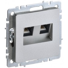 Розетка 2-я RJ45 РК10-2-БрА алюминий ИЭК