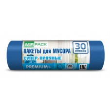Мешки для мусора    30л. 20шт. 50х60см,20мкм синии "PREMIUM" (24) 3020101
