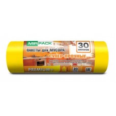 Мешки для мусора    30л. 20шт. 50х60см,20мкм желтые "PREMIUM" (24) 3020106