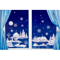 Наклейка на стекло Сказка рядом 26*30 см185-0290