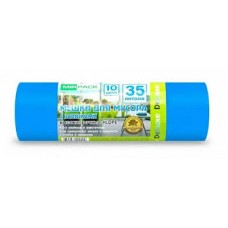Мешки для мусора    35л. 10шт. 35мкм синие Deluxe с завязками (30) delblu3510