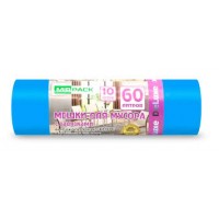 Мешки для мусора    60л. 10шт. 40мкм синии Deluxe с завязками (25) delblu6010