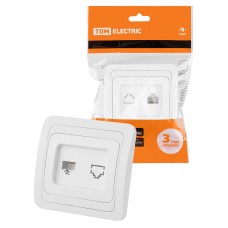 Розетка 1-я компьютерная RJ-45 белая "Валдай" TDM