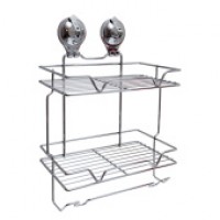 Полка настенная 2 яруса присоска Delphinium хром BI-3113/101120