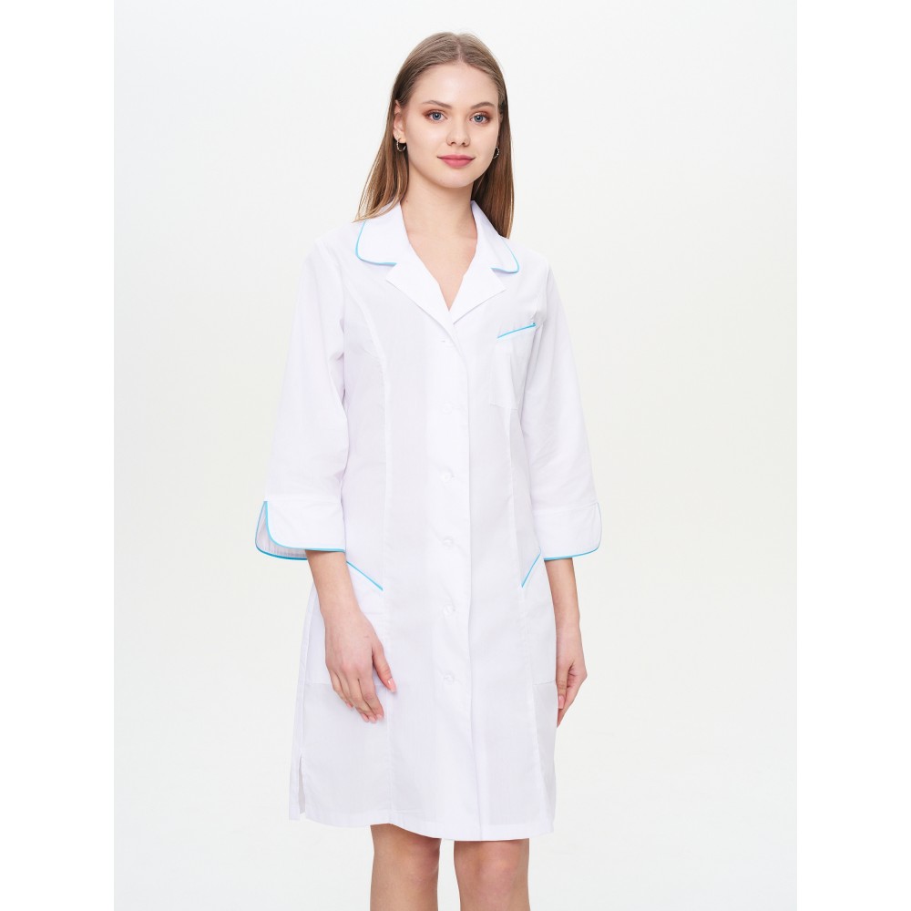 Халат женский Вита белый с бирюзовым 48-50 170-176 (МЕД548-100) 