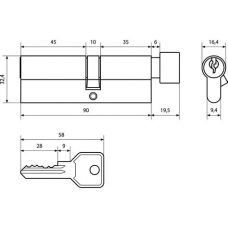 Корпус замка магнитный Аллюр L7050-MS хром (11549) ХХХ