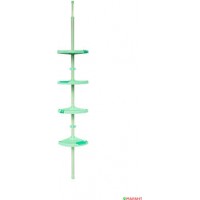 Полка д/ванной 4 полки телескоп. 135-260см алюм. трубка/пластик зеленая