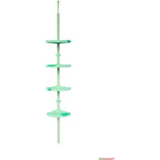 Полка д/ванной 4 полки телескоп. 135-260см алюм. трубка/пластик зеленая