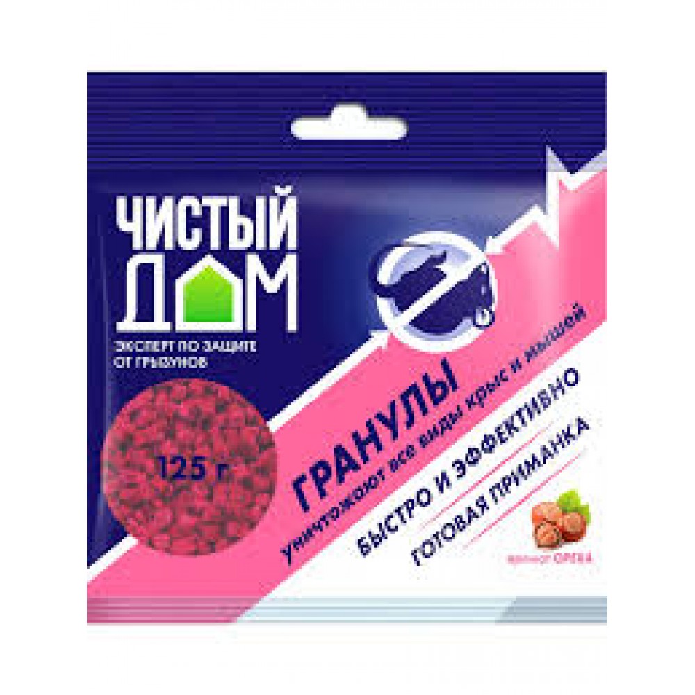 Приманка Чистый Дом гранулы от крыс и мышей (орех) 125г