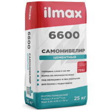 Раствор для пола самовыравнивающийся цементный ILMAX 6600, 5-50мм, мешок 25кг 42м/пал 