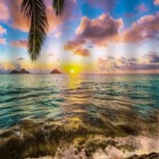 Шторка для ванной МОРСКОЙ ЗАКАТ без колец 02-23