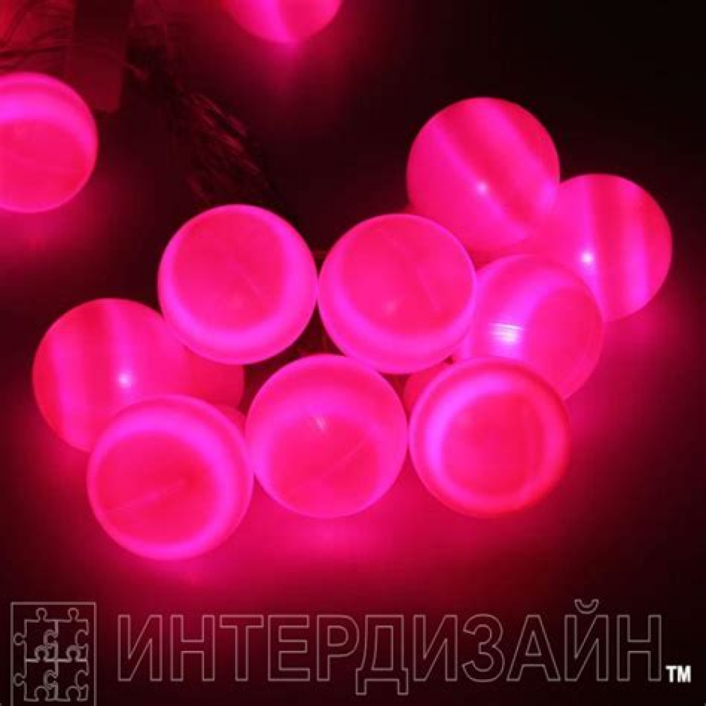 Гирлянда большие шары с игрушкой прозрачная(светодиодная,холодный свет) 8 ламп LED-9003 