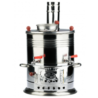 Самовар Турецкий из нерж. стали Бочка два крана 8 литра Zarifis S-108