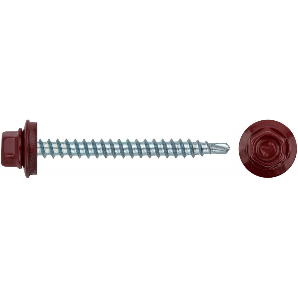 Саморез кровельный 4,8*50 RAL 3011 Красный (уп. 25штук)  