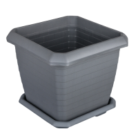 Кашпо Измир 44л антрацит квадрат с поддоном