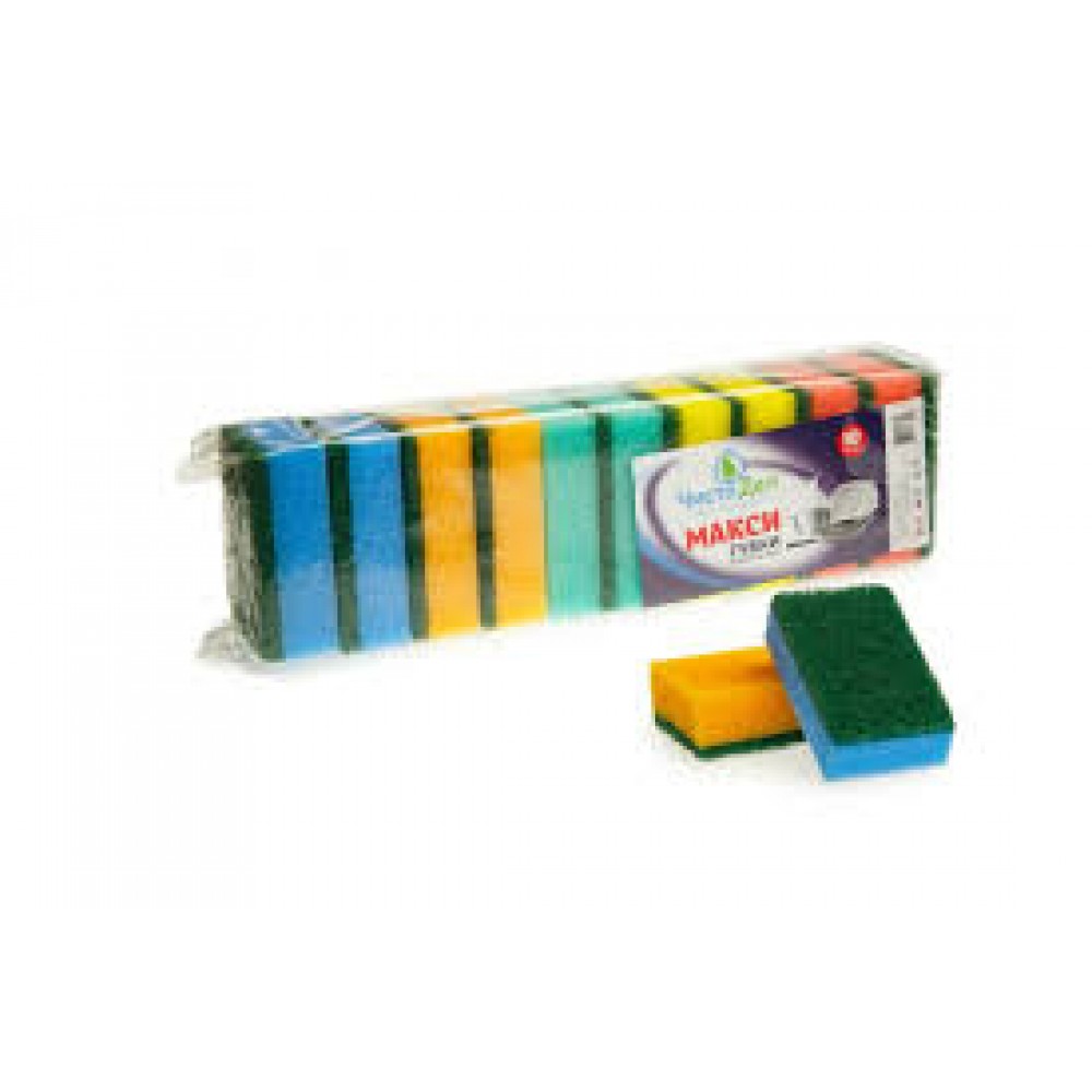 Губка для посуды ЧистоДел стандарт 10шт 597-172 Губка для посуды ЧистоДел стандарт 10шт 597-172