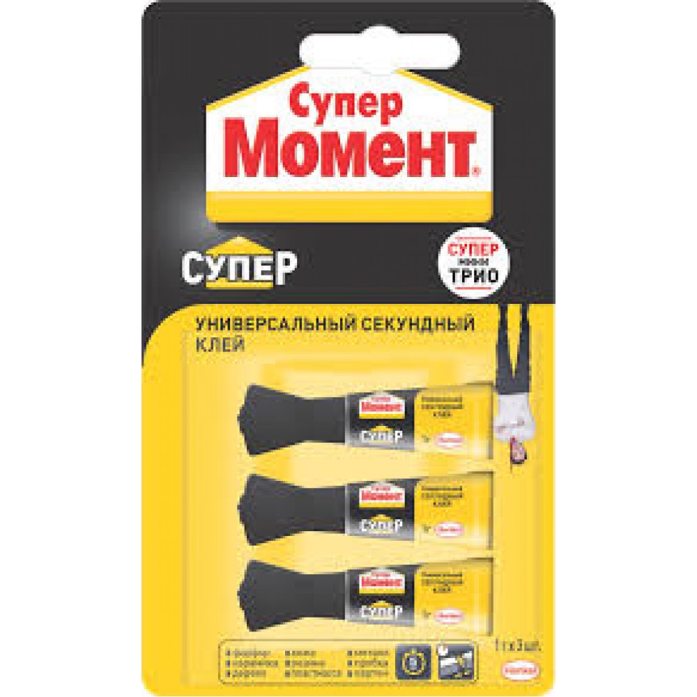 Клей Супер мини Трио Момент Универсальный 3 гр. Мульти-карта (6632)
