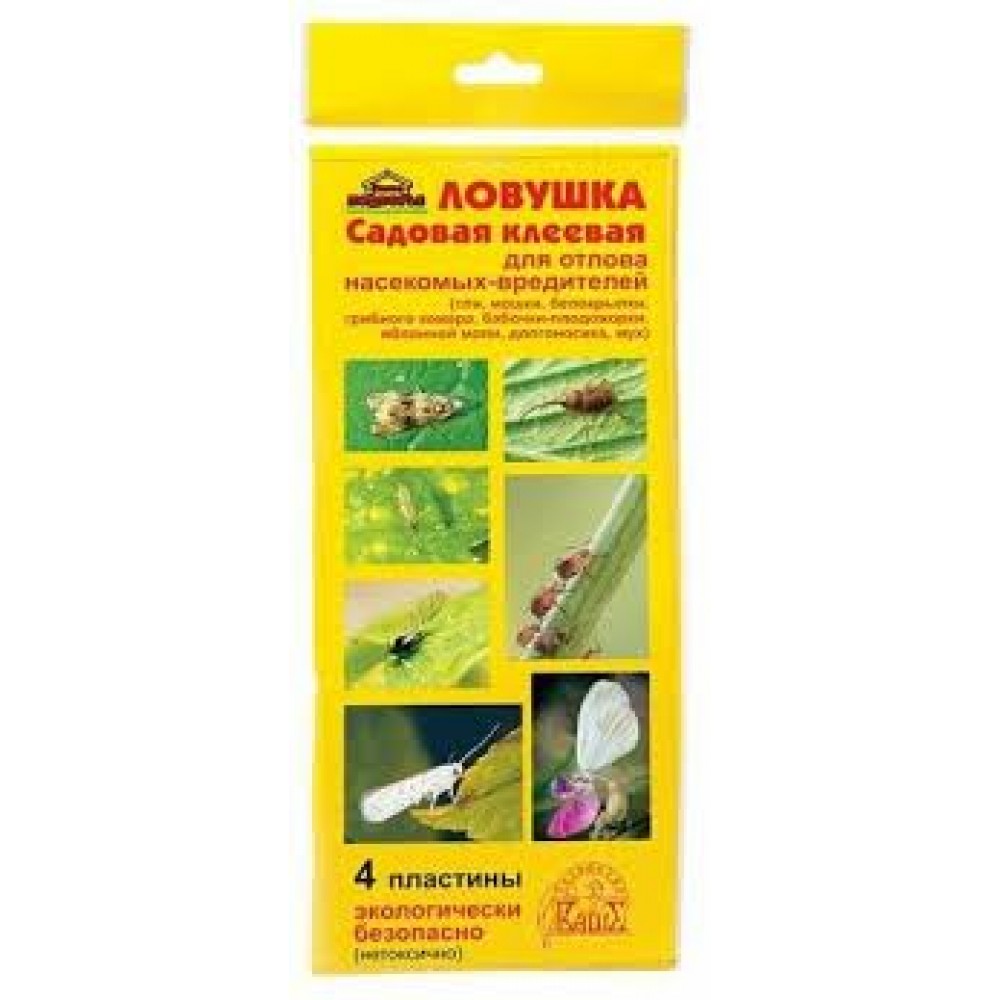 Ловушка клеевая от белокрылки пластины 4шт 